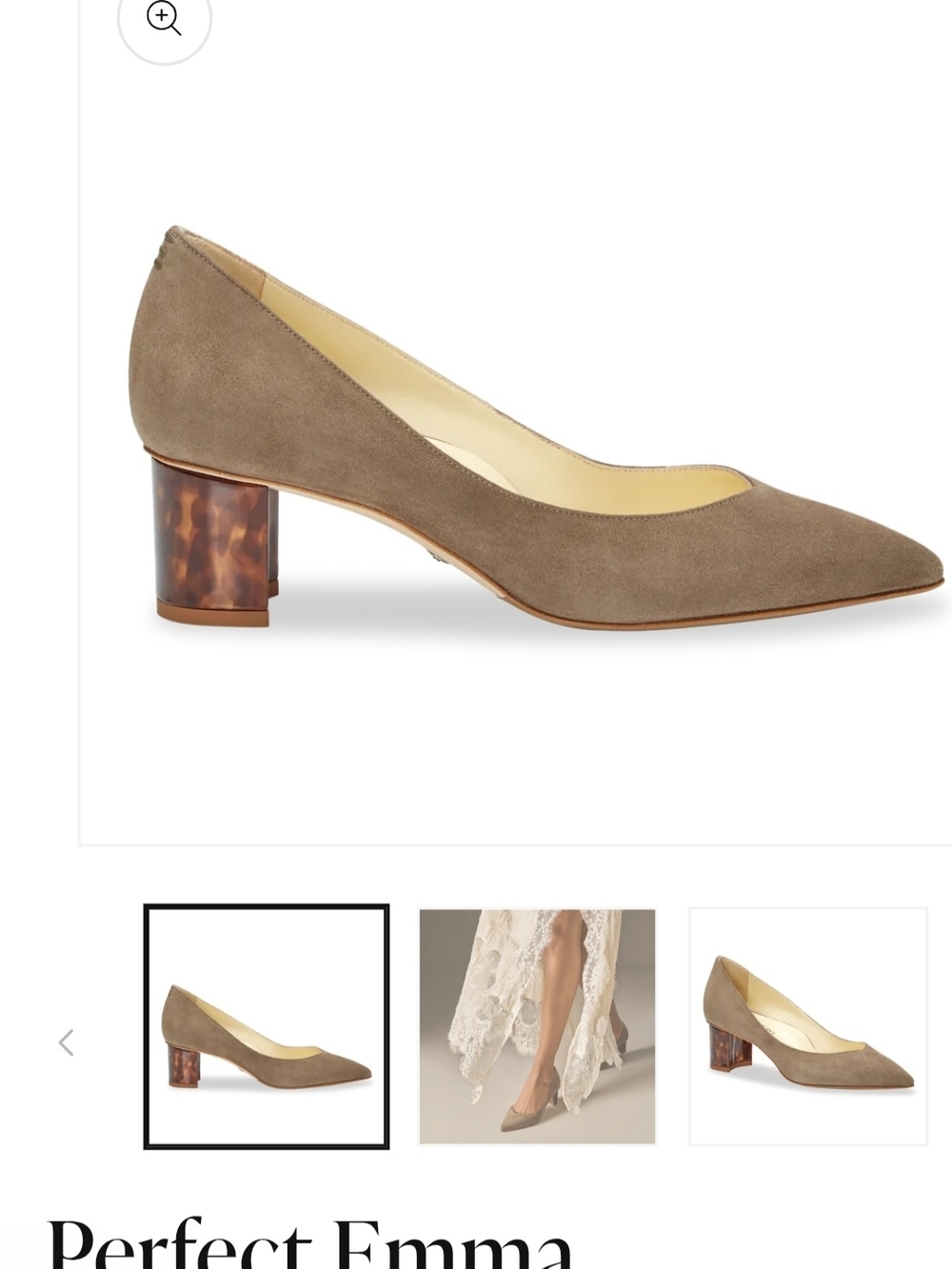 Sarah Flint Taupe Suede Pointed Block Heel Pumps